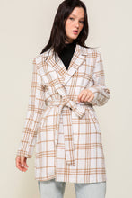 Load image into Gallery viewer, Plaid Print Open Front Cozy Coat

