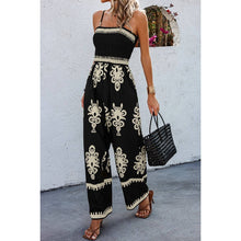 Load image into Gallery viewer, Off Shoulder Ruched Printed High Waist Jumpsuit
