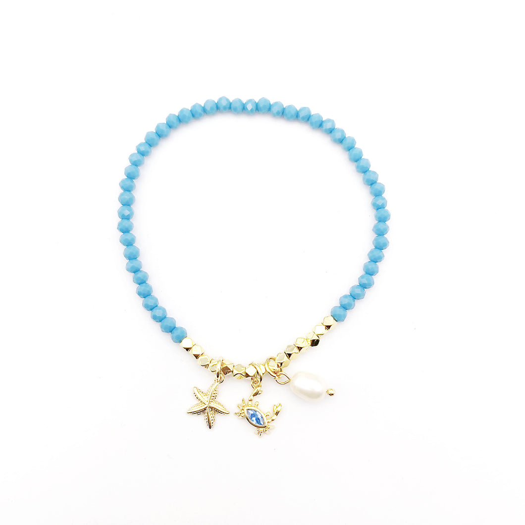Blue Crab Charm Bracelet