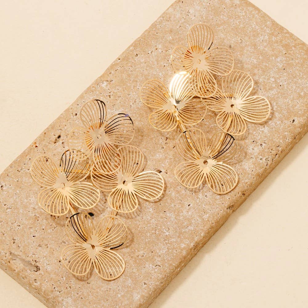 Metallic Floral Triangle Earrings