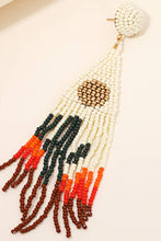 Load image into Gallery viewer, Desert Cactus Seed Beaded Fringe Earrings
