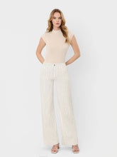 Load image into Gallery viewer, HIGH RISE FULL LENGTH STRIPED WIDE LEG JEANS V3836STR
