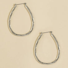 Load image into Gallery viewer, Hammered Teardrop Open Hoop Earrings
