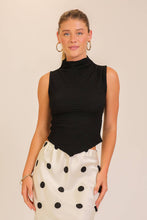 Load image into Gallery viewer, Textured Mock Neck Pointed Hem Top
