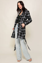 Load image into Gallery viewer, Plaid Print Open Front Cozy Coat
