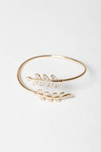 Load image into Gallery viewer, Olive Leaf Minimal Gold Bangle/Cuff
