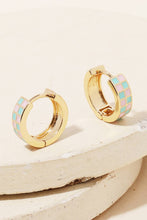 Load image into Gallery viewer, Checkered Print Mini Huggie Earrings
