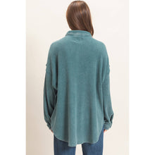 Load image into Gallery viewer, Mineral Wash Waffle Knit Button-Up Shacket
