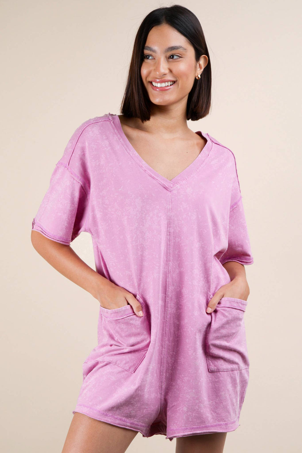 Mineral Washed Oversized Romper