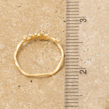 Load image into Gallery viewer, Gold Dipped Cz Wavy Flower Studded Ring
