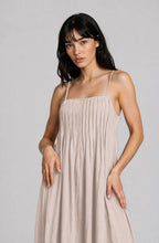 Load image into Gallery viewer, PINTUCK DETAIL SPAGHETTI STRAP MIDI SUNDRESS
