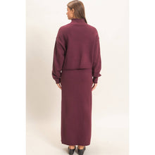 Load image into Gallery viewer, High Neck Long Sleeve Top and Maxi Skirt Set
