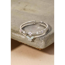 Load image into Gallery viewer, Double Line Rhinestone Fashion Ring
