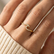 Load image into Gallery viewer, Gold Dipped Delicate Studded Wave Ring
