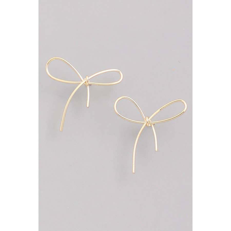 Metallic Bow Stud Earrings