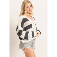 Load image into Gallery viewer, Striped V-Neck Sweater Cardigan

