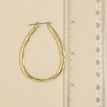Load image into Gallery viewer, Hammered Teardrop Open Hoop Earrings

