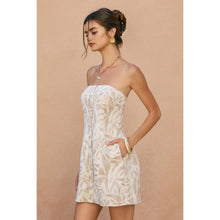 Load image into Gallery viewer, Tropical Leaf Button Placket Strapless Mini Dress
