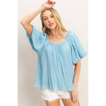 Load image into Gallery viewer, Gathered Puff Sleeve Blouse
