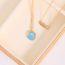 Load image into Gallery viewer, Minimalist Beach Wave Surfboard Necklace
