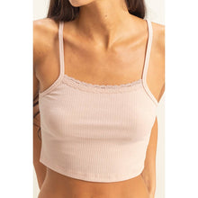Load image into Gallery viewer, Ribbed Lace Crop Top
