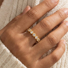 Load image into Gallery viewer, Gold Dipped Cz Pave Adjustable Band Ring
