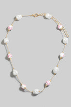 Load image into Gallery viewer, Pearl And Floral Ceramic Ball Necklace
