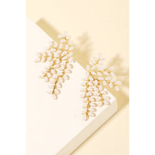 Load image into Gallery viewer, Pearl Bead Vine Leaf Earrings
