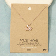 Load image into Gallery viewer, Gold Dipped Anchor And Wheel Charms Necklace
