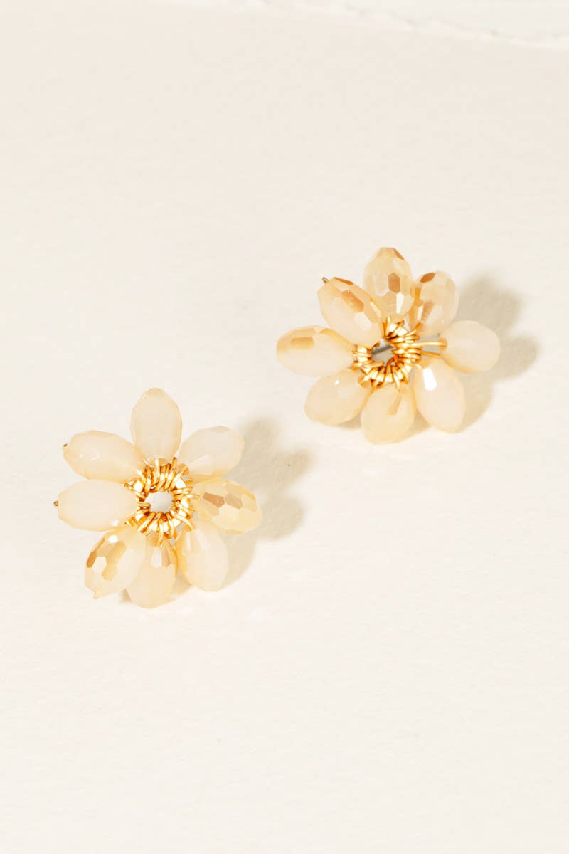 Beaded Flower Stud Earrings