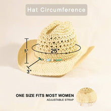 Load image into Gallery viewer, Braided Beads Straw Cowboy Hat
