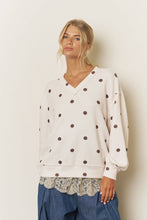 Load image into Gallery viewer, POLKA DOT LONG SLEEVE TEXTURED KNIT TOP
