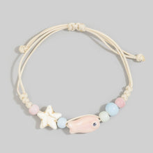 Load image into Gallery viewer, Ceramic Fish And Star Bead Cord Bracelet
