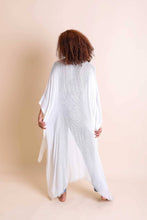 Load image into Gallery viewer, Breezy Beauty: Frayed Trim Kimono Summer Cover-Up 🪭
