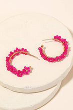 Load image into Gallery viewer, Seed Beaded Open Hoop Earrings
