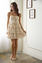 Load image into Gallery viewer, FLORAL TIERED MINI DRESS

