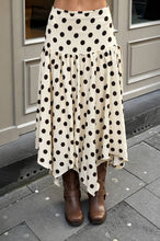 Load image into Gallery viewer, POLKA DOT DROP WAIST HANDKERCHIEF MIDI SKIRT
