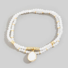 Load image into Gallery viewer, Mother Of Pearl Tear Charm Mixed Beaded Bracelet
