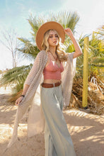 Load image into Gallery viewer, Pom Trimmed Jacquard Kimono
