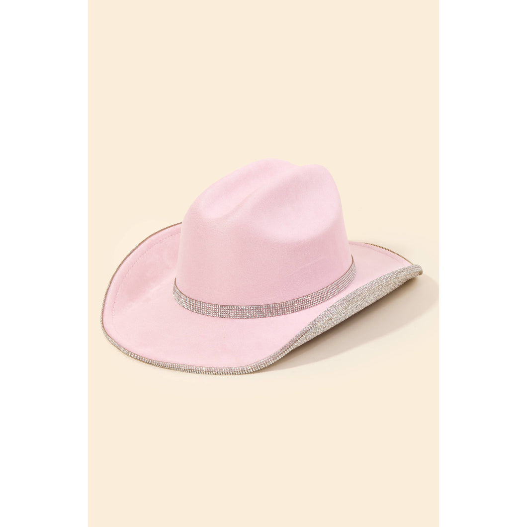 Pave Rhinestone Trim Cowboy Hat