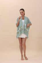 Load image into Gallery viewer, Floral Embroidered Tassel Hem Kimono Cardigan
