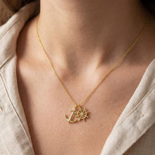Load image into Gallery viewer, Gold Dipped Anchor And Wheel Charms Necklace
