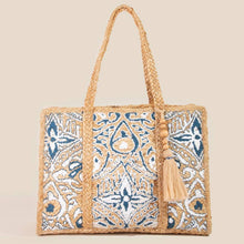 Load image into Gallery viewer, Blue And White Tote Bag
