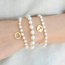 Load image into Gallery viewer, Pearl with Cross Bracelet
