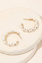 Load image into Gallery viewer, Seed Beaded Open Hoop Earrings
