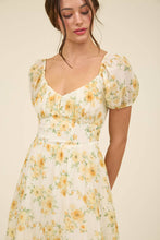 Load image into Gallery viewer, FLORAL CORSET MINI DRESS YELLOW
