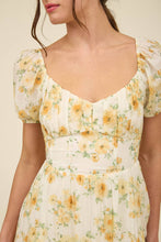 Load image into Gallery viewer, FLORAL CORSET MINI DRESS YELLOW
