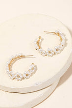 Load image into Gallery viewer, Seed Beaded Open Hoop Earrings
