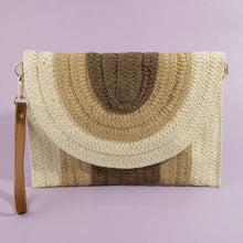 Load image into Gallery viewer, Arch Woven Straw Envelope Clutch
