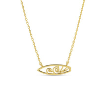 Load image into Gallery viewer, Minimalist Beach Wave Surfboard Necklace
